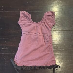 Matilda Jane Mauve Tunic Top with Ruched Sleeves Girls size 6